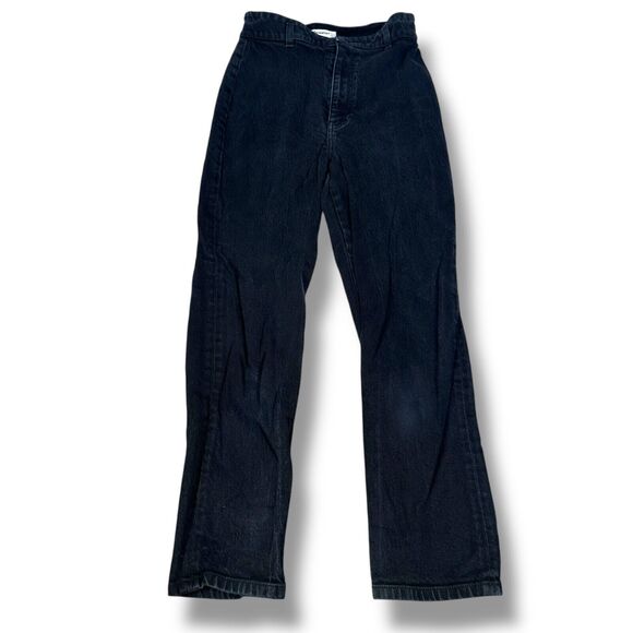 Reformation Denim - Reformation Vicki Jeans Women’s 26 Black Denim Cotton Dark Wash Straight Leg
